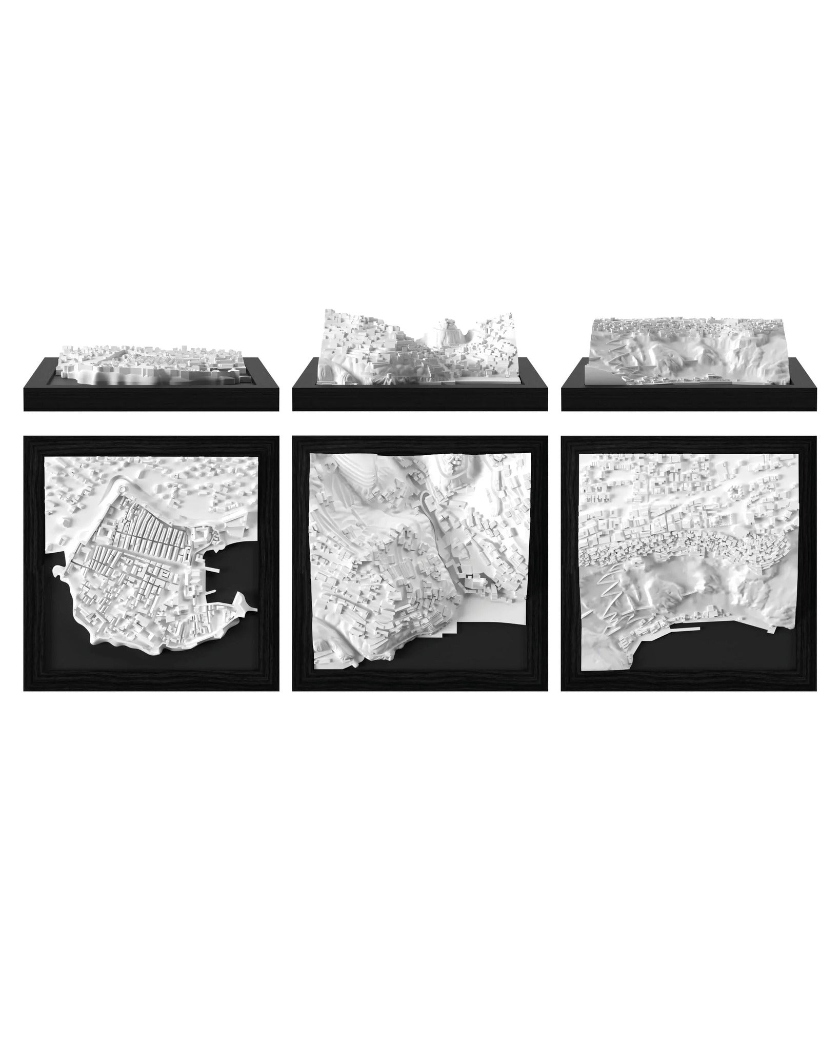 Coastal Trio: Dubrovnik, Positano, Santorini CUBE 3D city models - CITYFRAMES