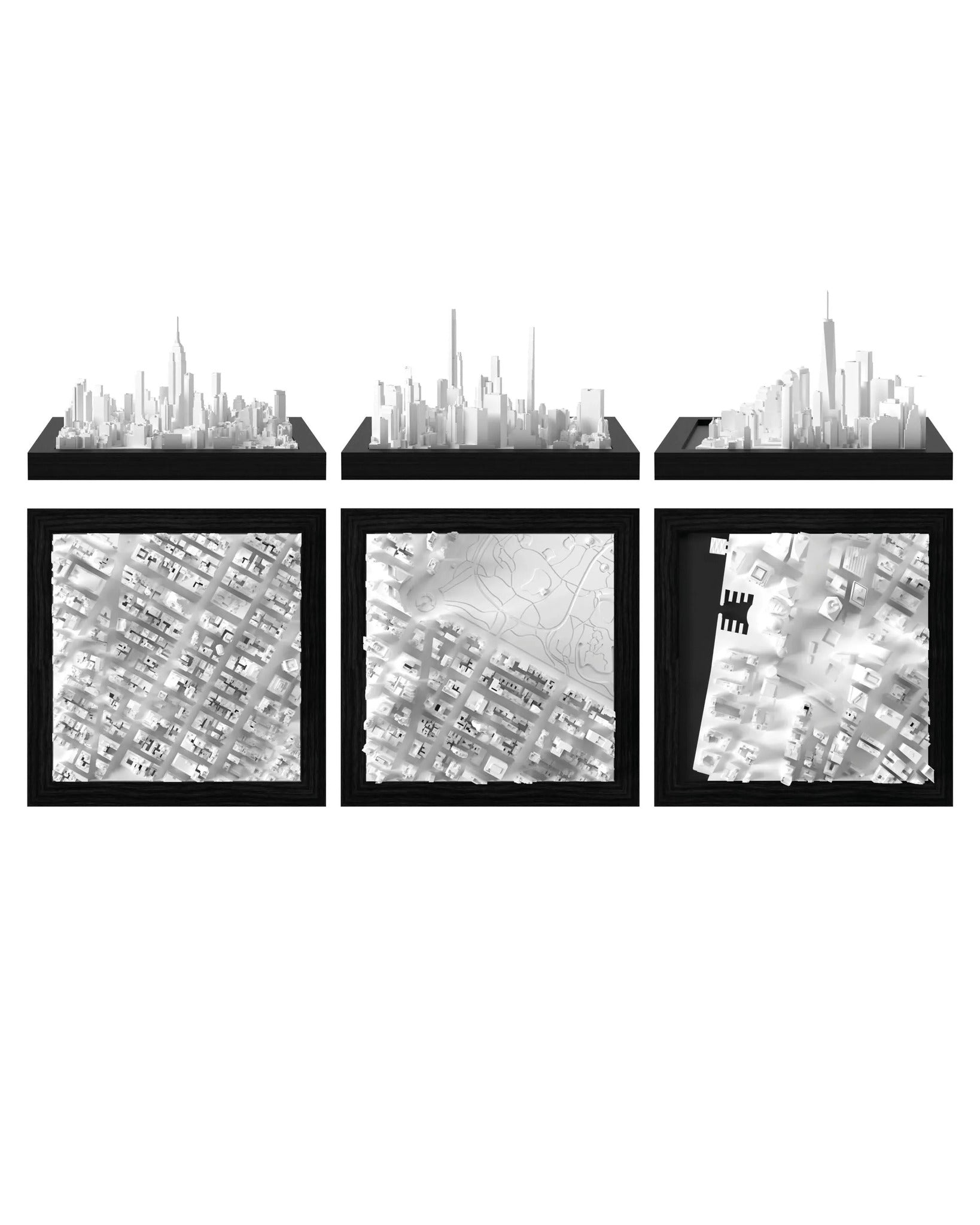 New York Trio: New York - Midtown, New York - Central Park, New York - WTC CUBE 3D city models - CITYFRAMES