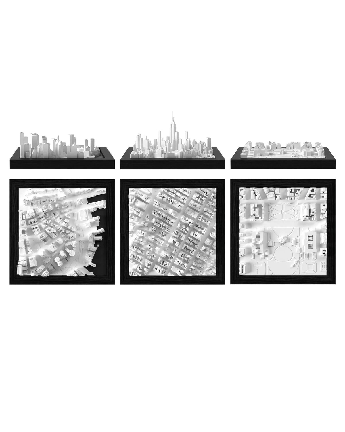 US East Coast Trio: Boston, New York - Midtown, Washington DC - White House CUBE 3D city models - CITYFRAMES